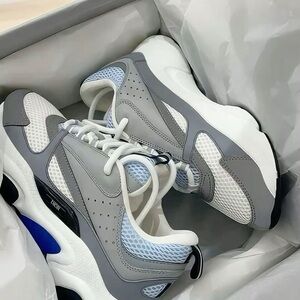 Dior Gray and White Athletic Sneakers